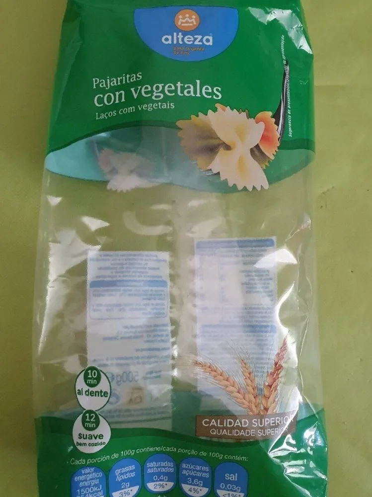 Pajaritas con vegetales