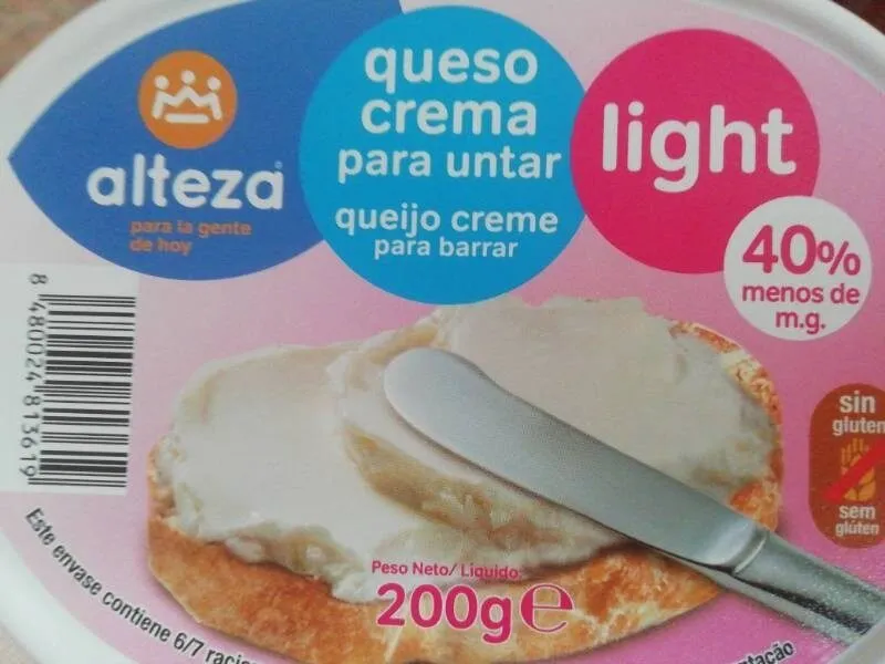 Queso crema para untar light
