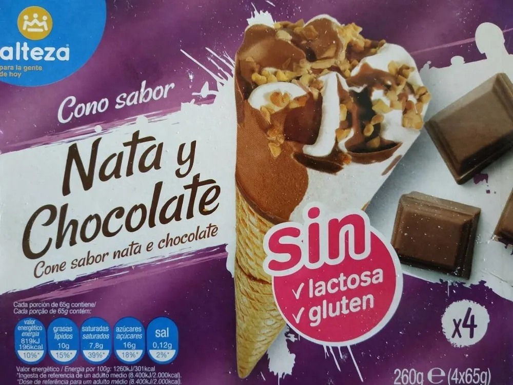 Cono sabor Nata y chocolate