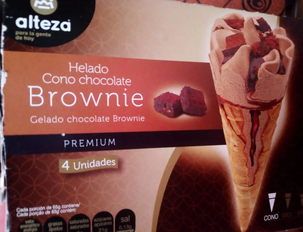 Helado Cono Chocolate Brownie