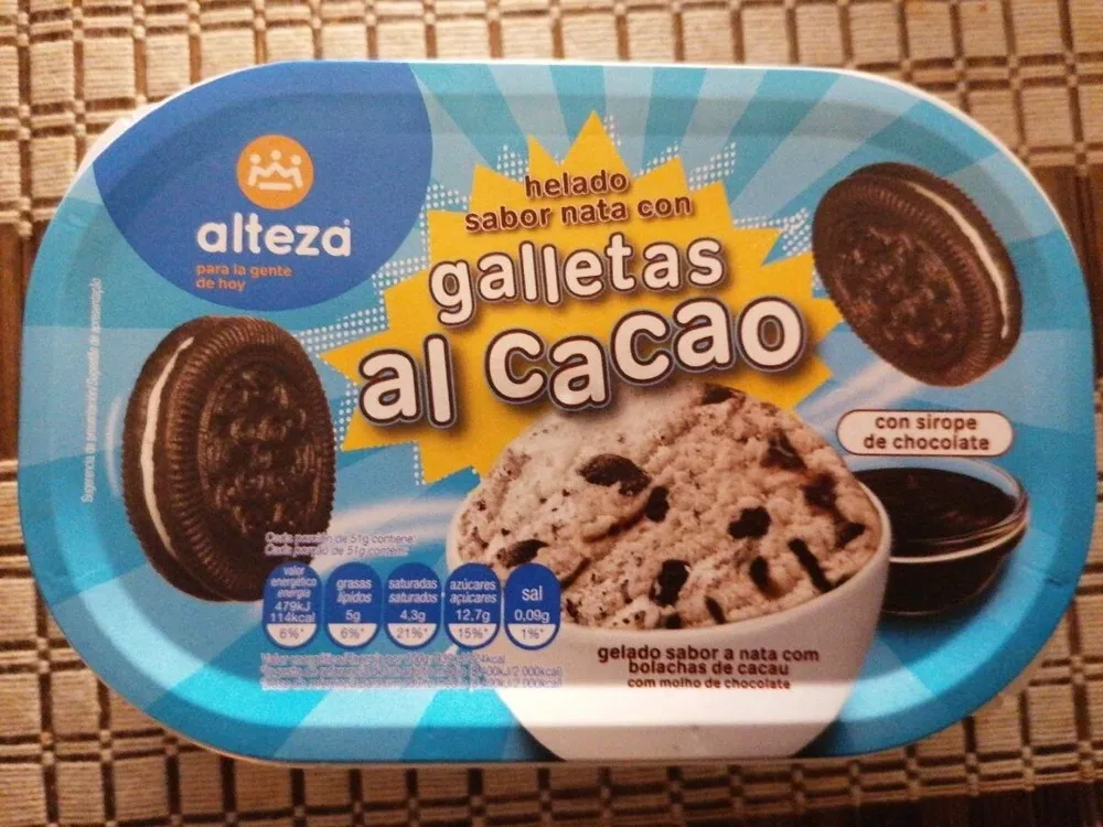 Helado galletas al cacao