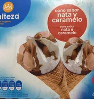Cono sabor nata y caramelo