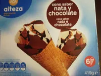 Cono sabor nata y chocolate
