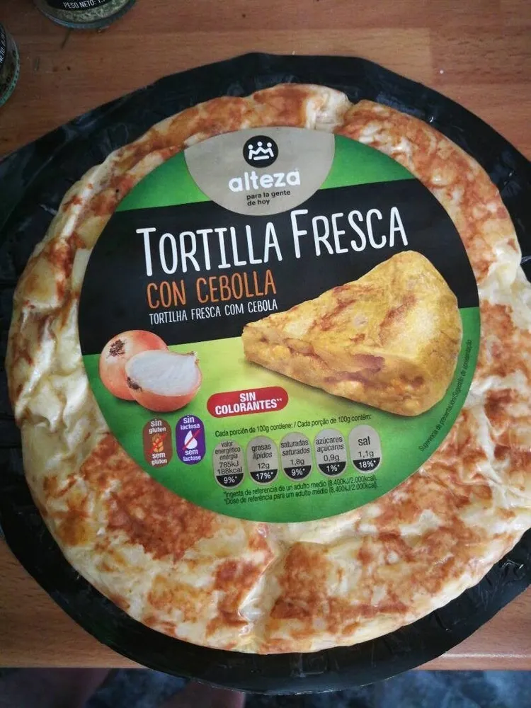 Tortilla fresca con cebolla