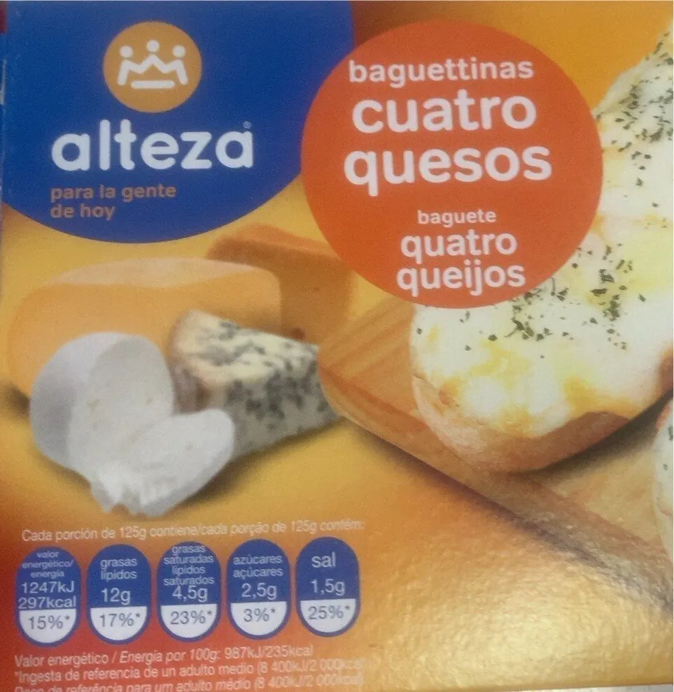 Baguettinas cuatro quesos