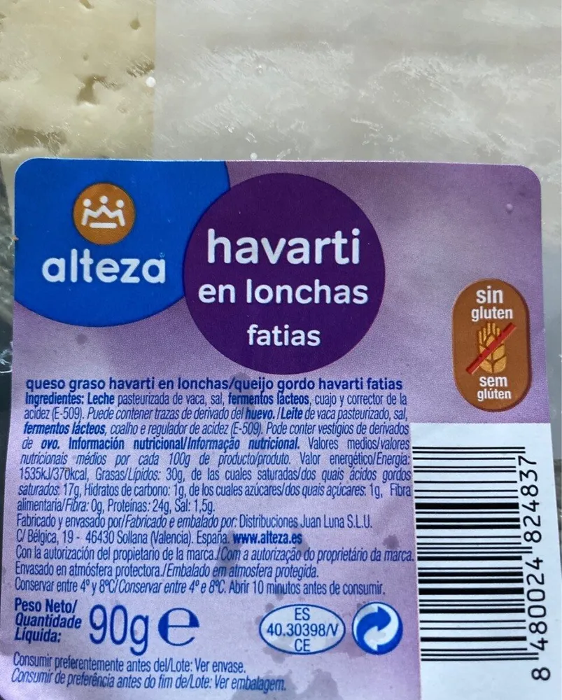 havarti en lonchas