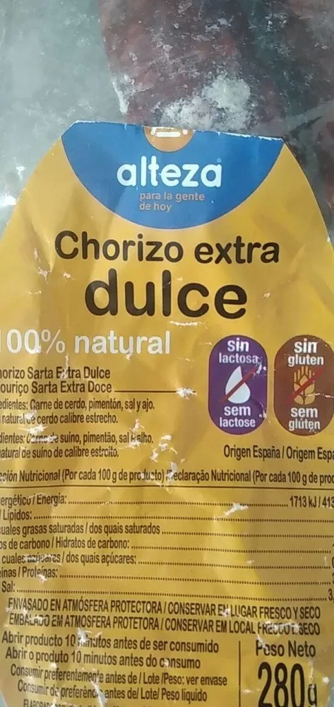 Chorizo extra dulce