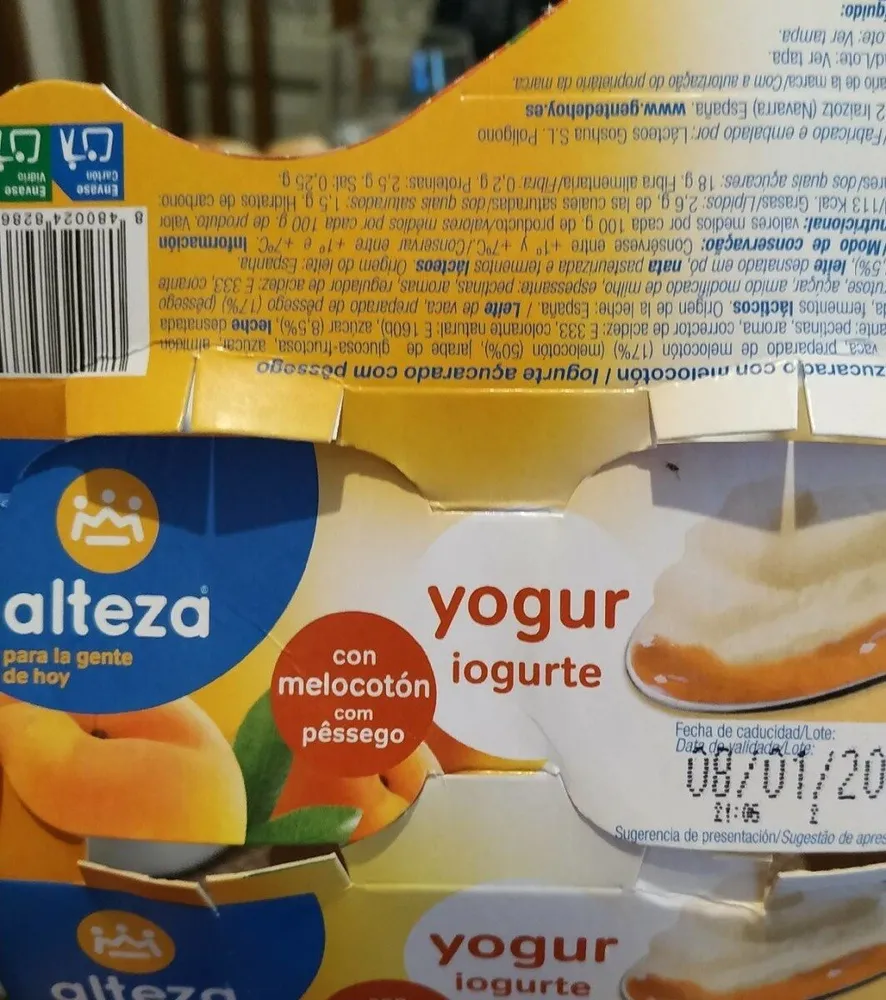Yogur con melocotón