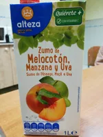 Zumo de melocotón, manzana y uva