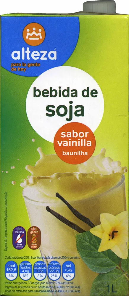 Bebida de soja sabor vainilla