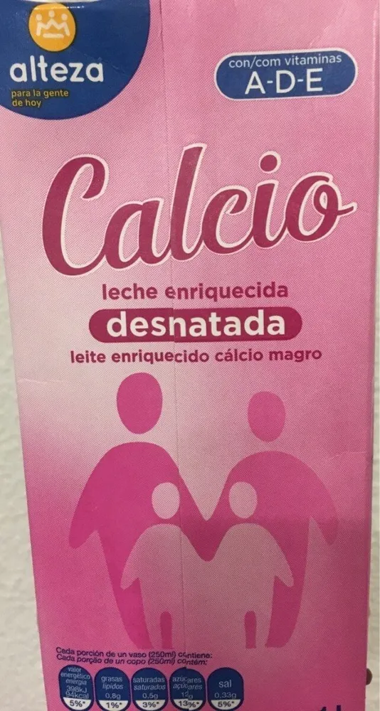 Calcio leche enroquecida desnatada