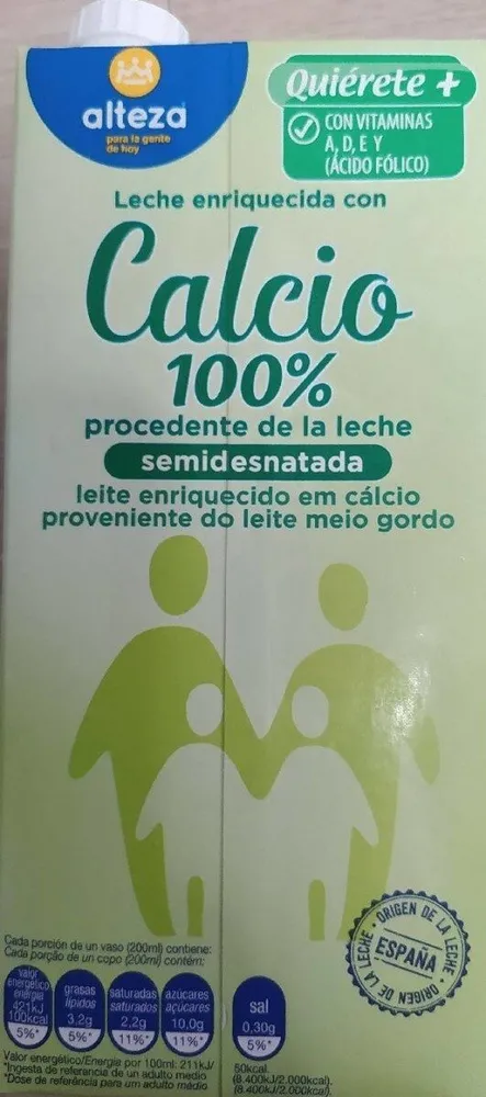 Leche semidesnatada con calcio