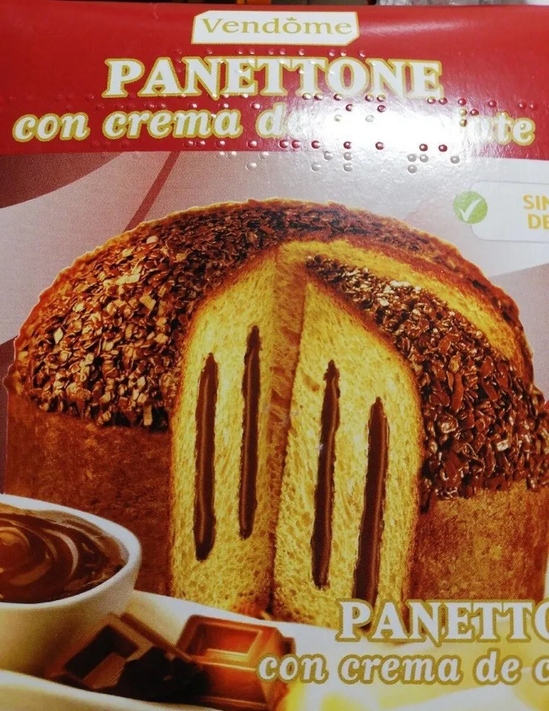 Panettone con crema de chocolate