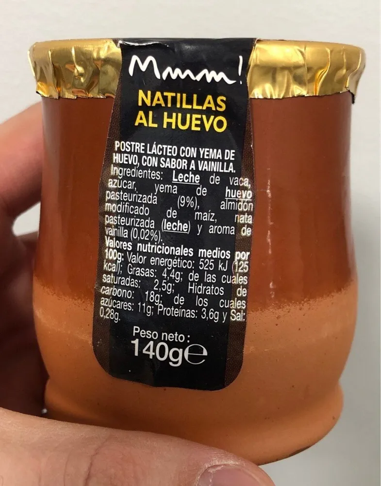 Natillas al huevo