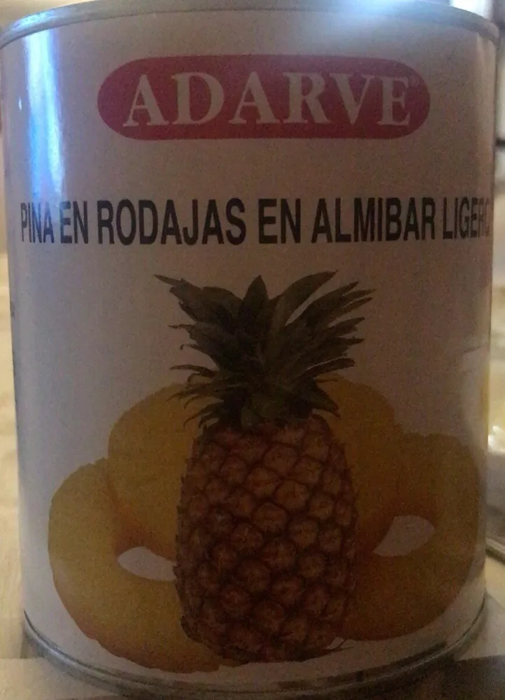 Piña en rodajas en almibar ligero