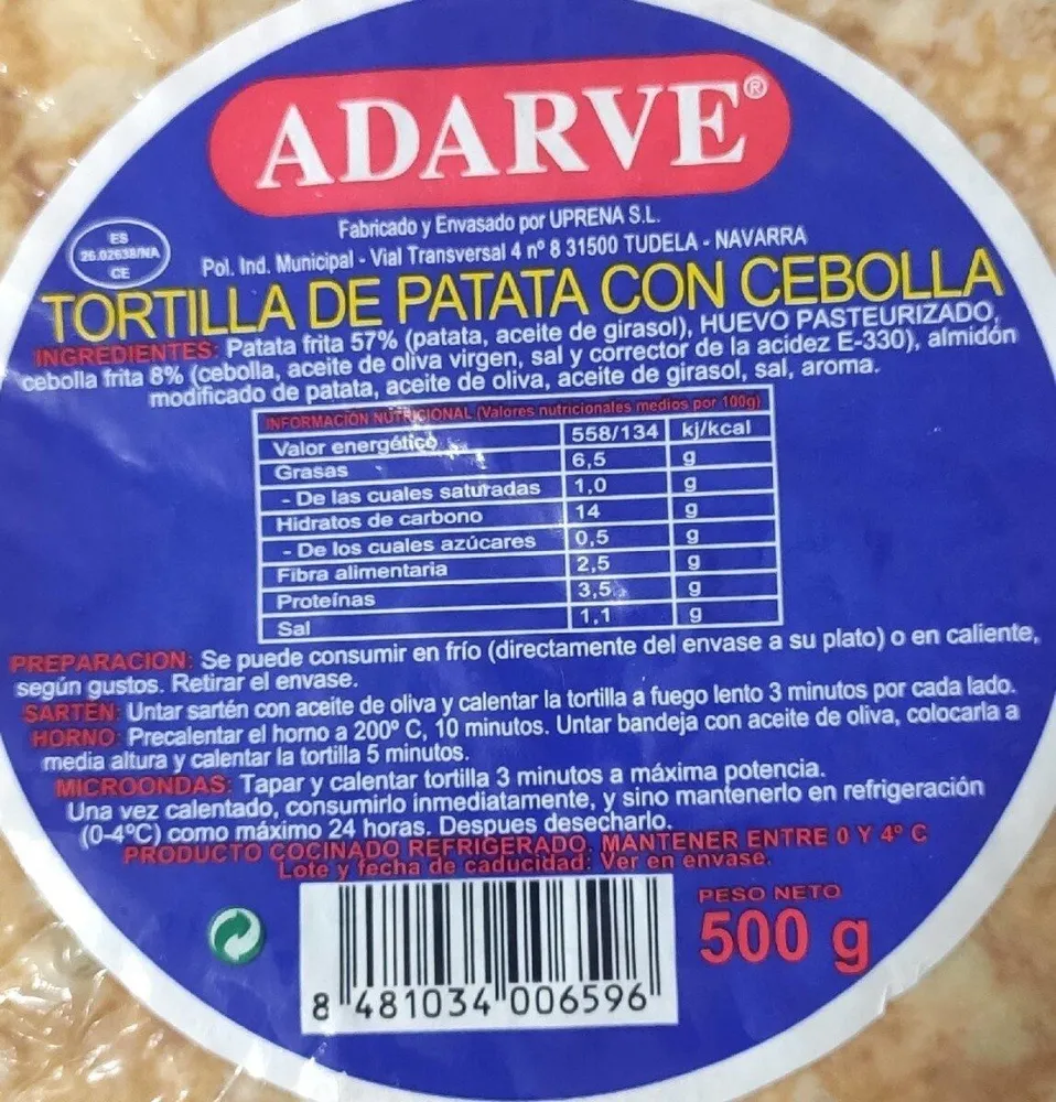 Tortilla de patata con cebolla