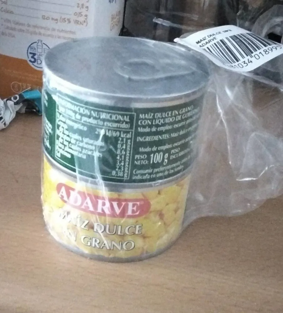 Maíz dulce en grano