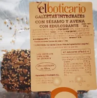 Galletas integrales con sésamo y avena con edulcorante