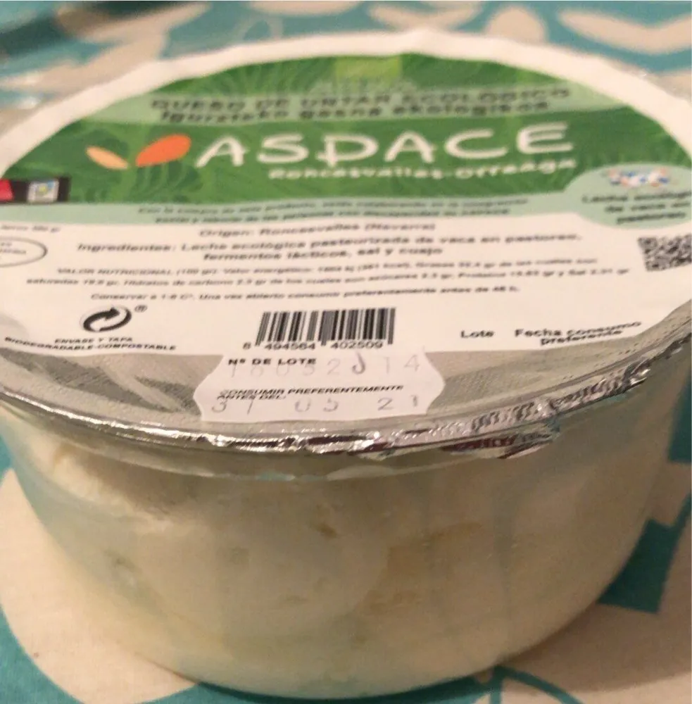 Queso de untar ecologico