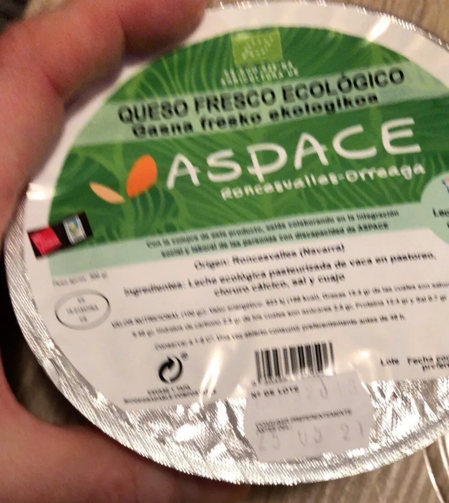Queso fresco ecologico