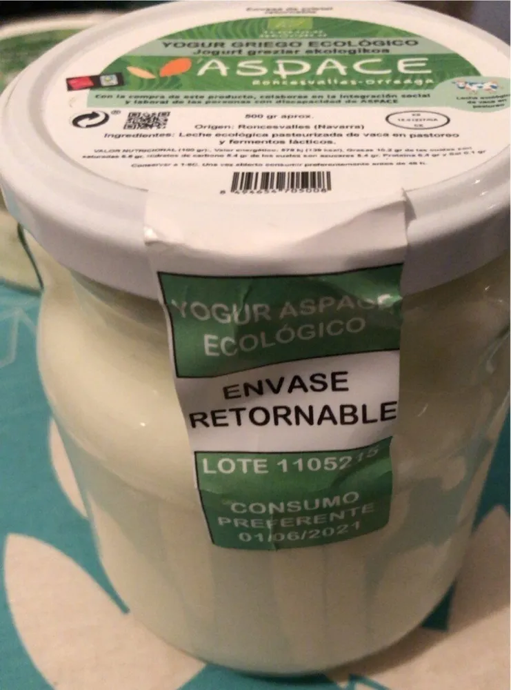 Yogur griego ecologico