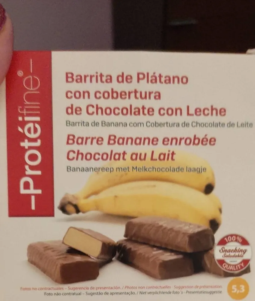Barrita de platano con chocolate