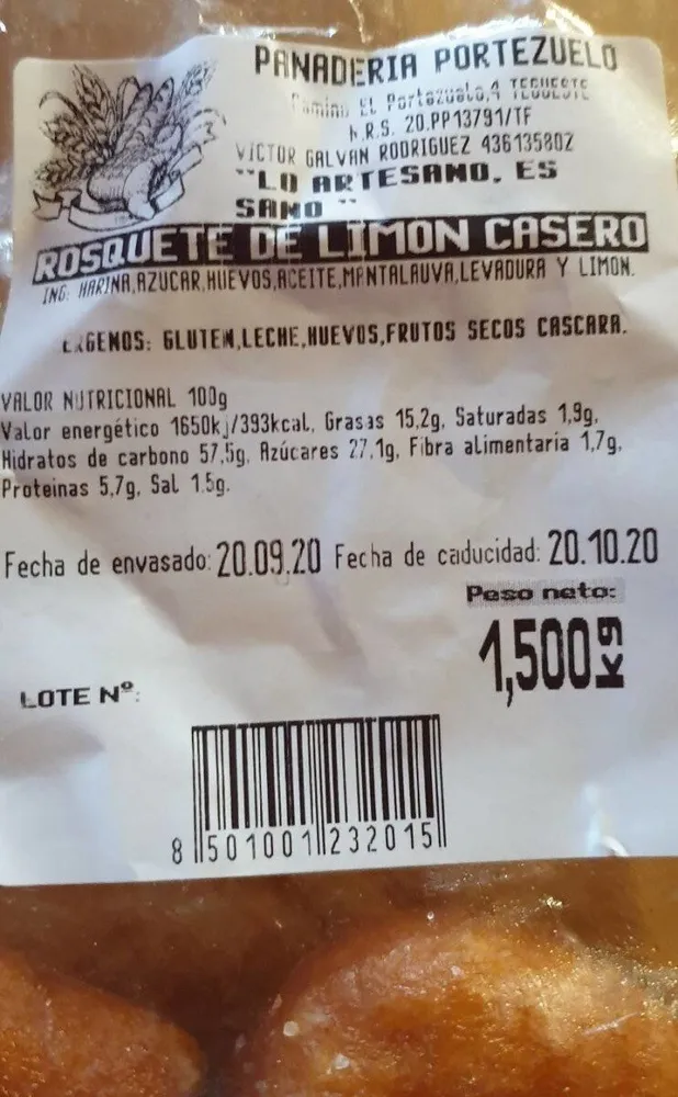 Rosquete de limón casero