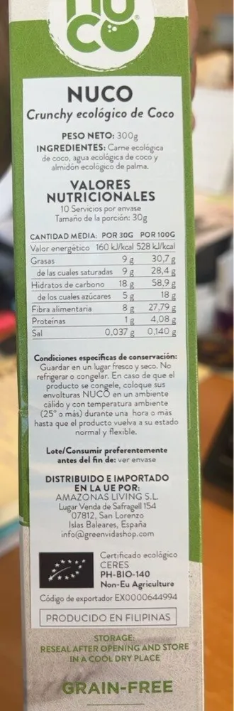 Organic coconut crunch