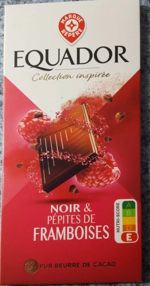 chocolat noir et pépites de framboises