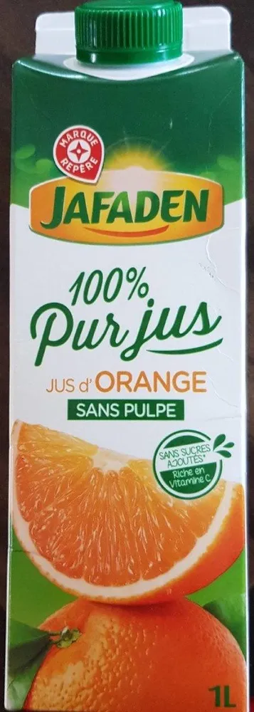 100% pur jus d orange sans pulpe