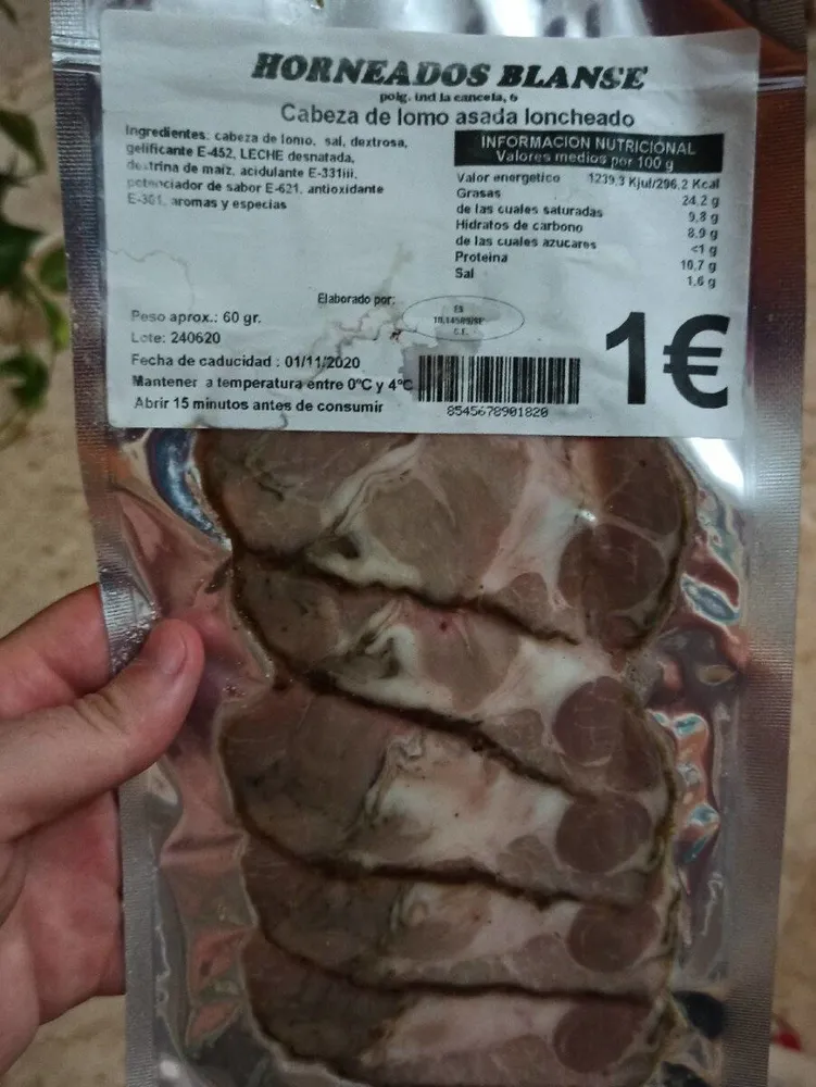 Cabeza de lomo asada