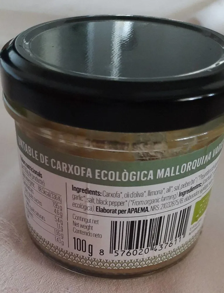 Untable de Carxofa ecològica mallorquina varietat local