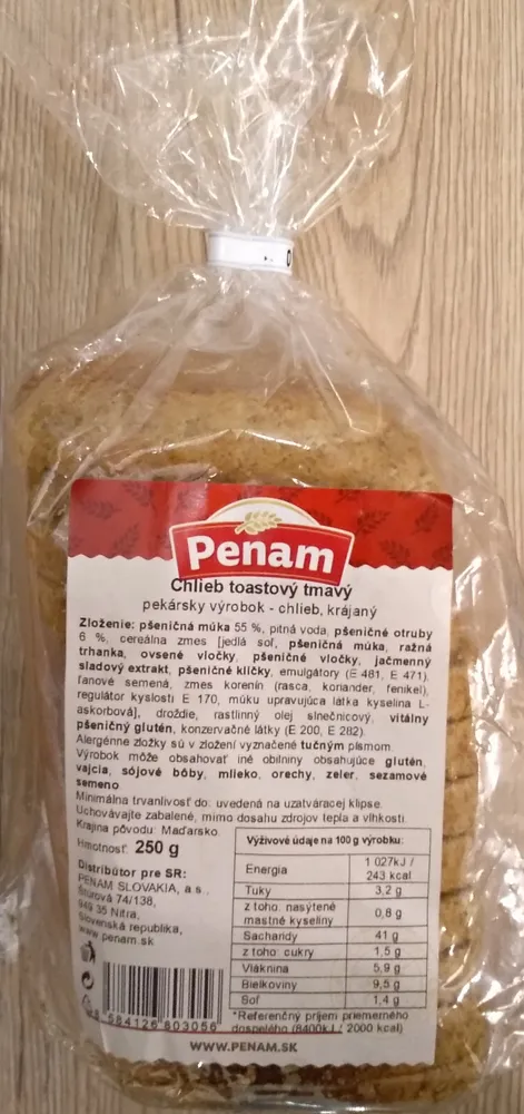 Chlieb toastový tmavý