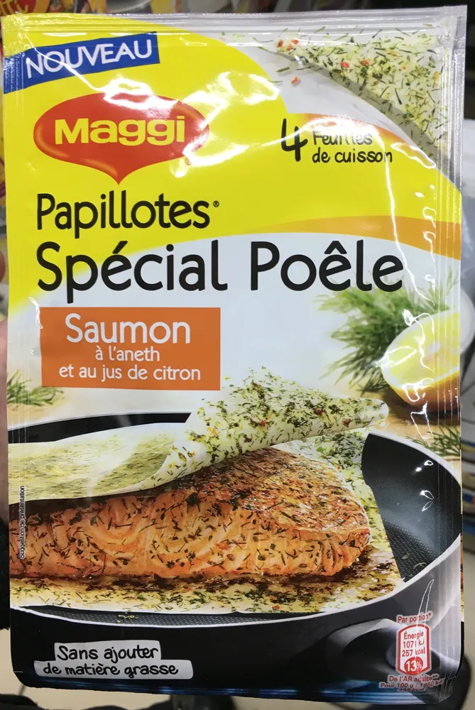 Papillottes Spécial Poêle Saumon à l'aneth et au jus de citron