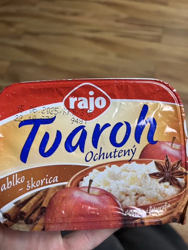 Tvaroh ochutený jablko škorica