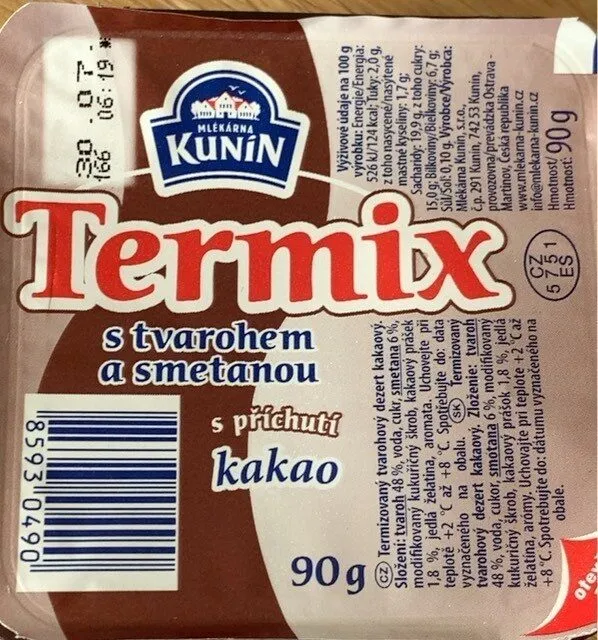 Termix s tvarohem a smetanou s příchutí kakao
