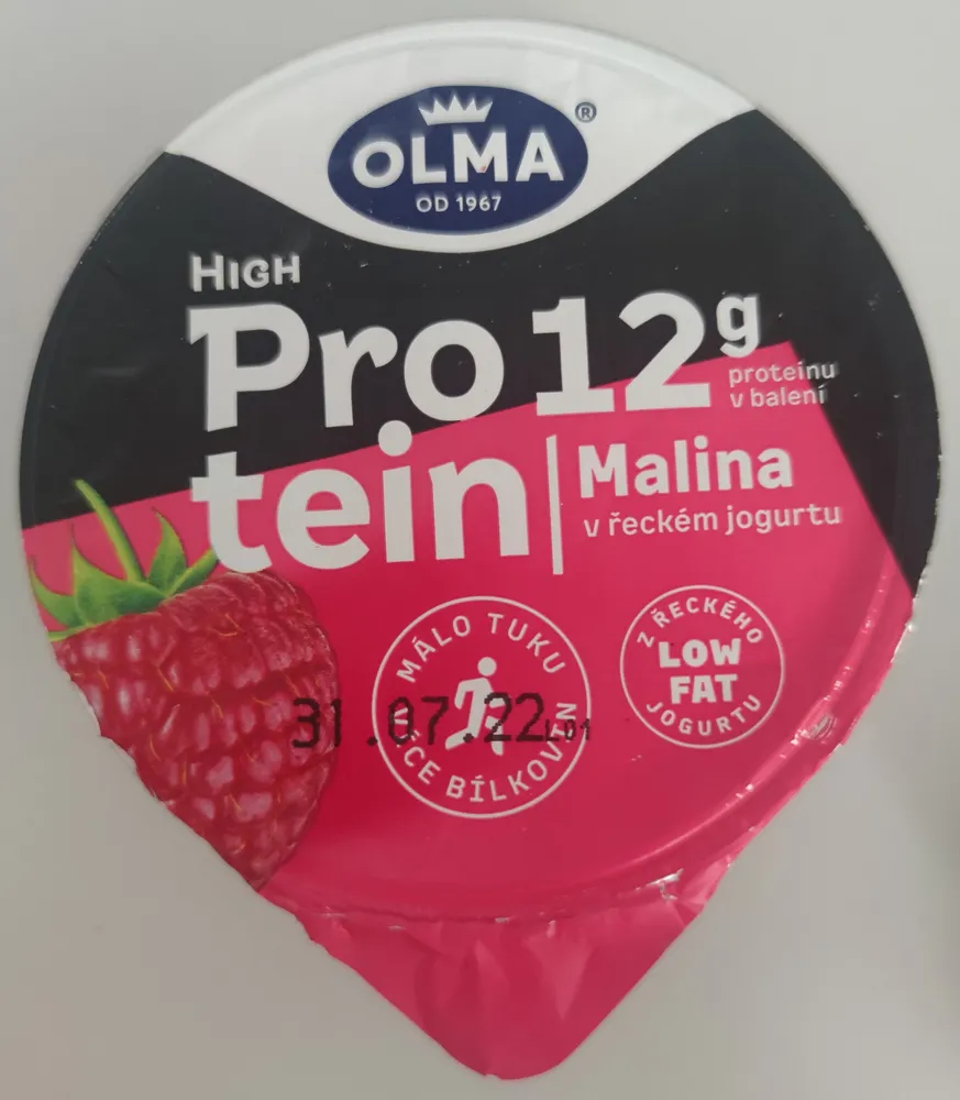 high protein malina v řeckém jogurtu