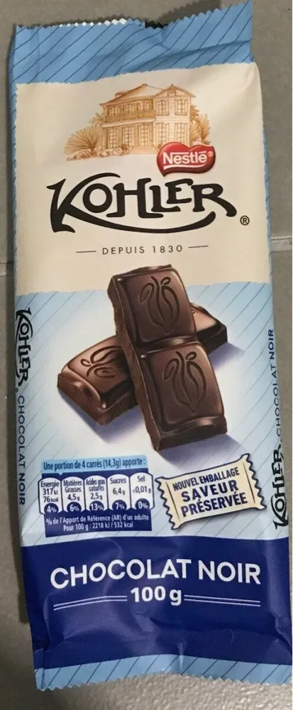 Chocolat noir Kohler