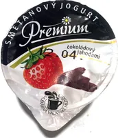 Smtanový jogurt čokoládový s jahodami