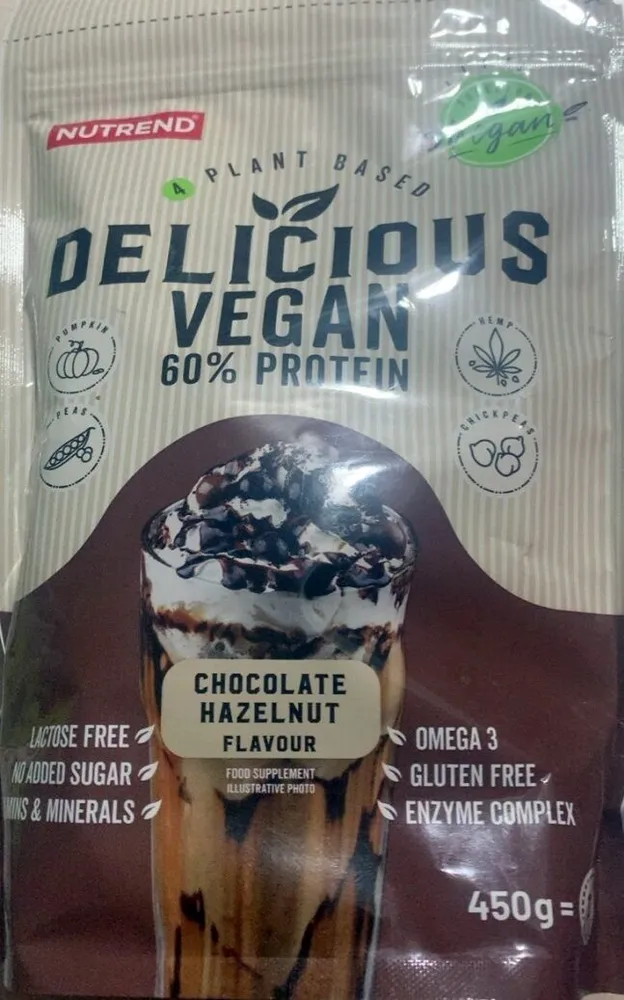 Delicious Vegan 60% Protein čokoláda/oříšek