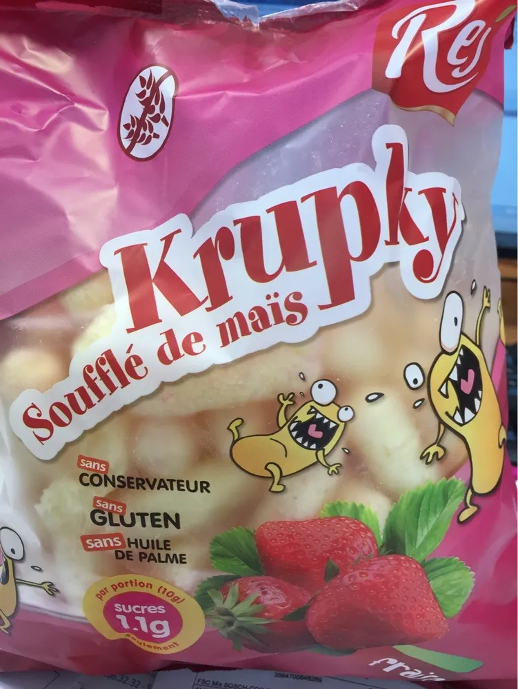 Krupky - Soufflé de maïs fraise