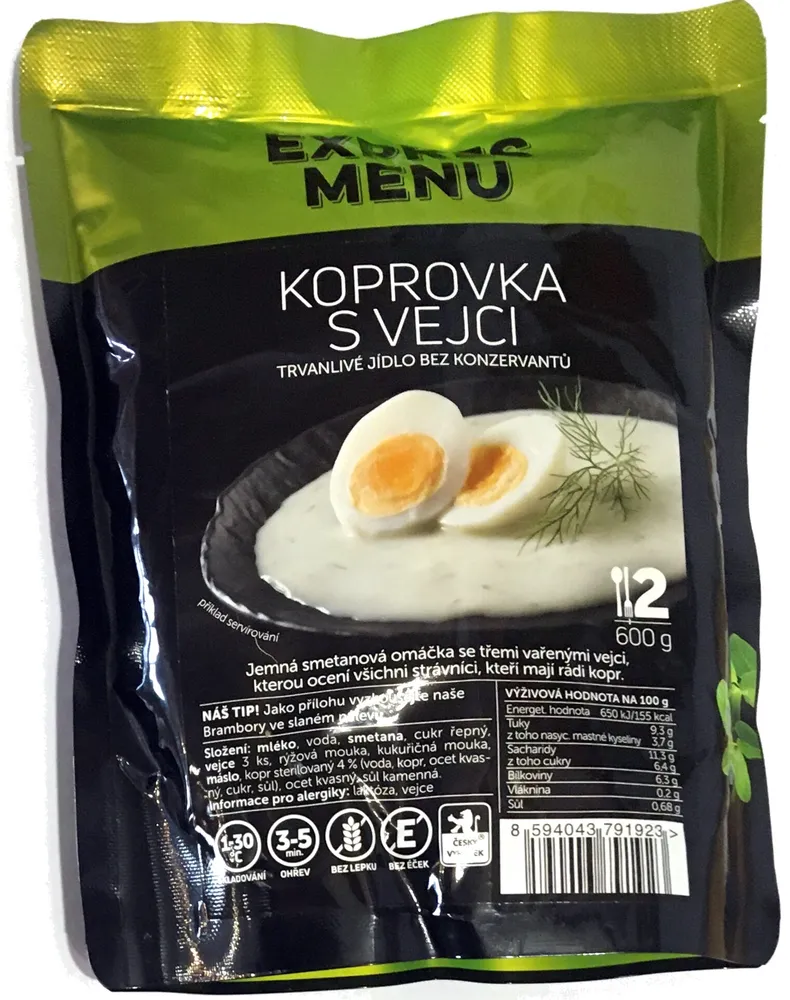 Koprová omáčka s vejci