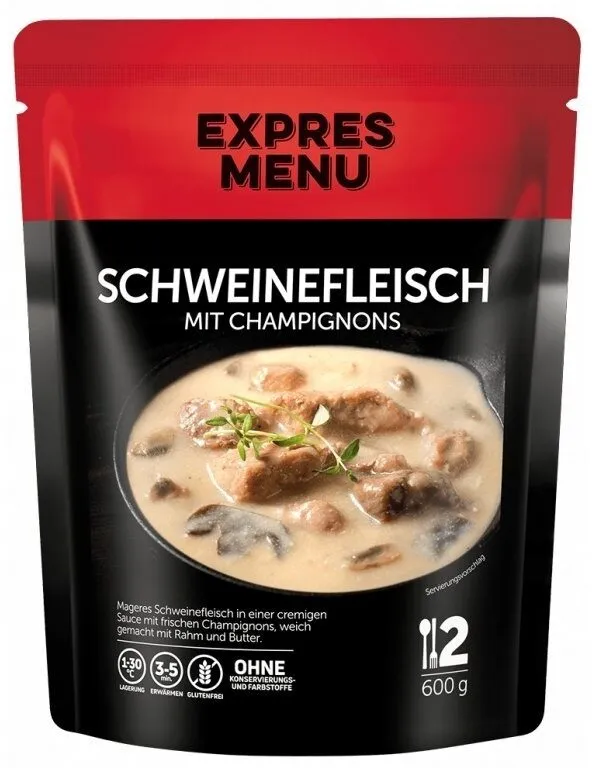 Schweinefleisch mit Champignons