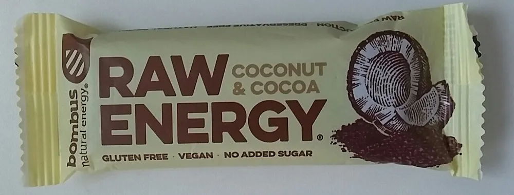 Raw energy barrita de coco y cacao sin gluten