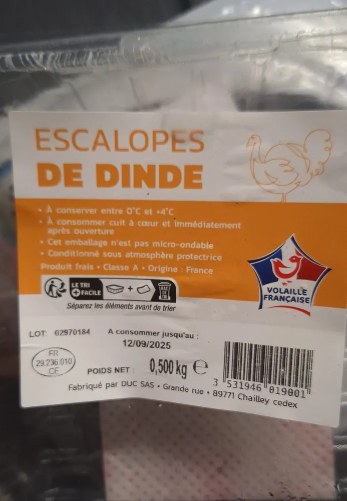 Escalope de dinde x 4