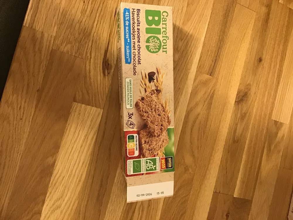 Biscuits avoine chocolat