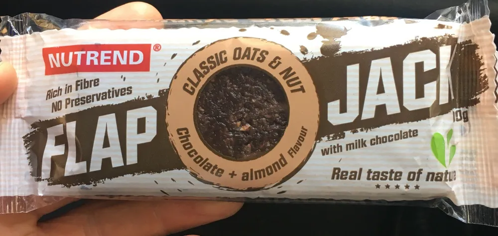 Flapjack čokoláda+mandle s mléčnou čokoládou