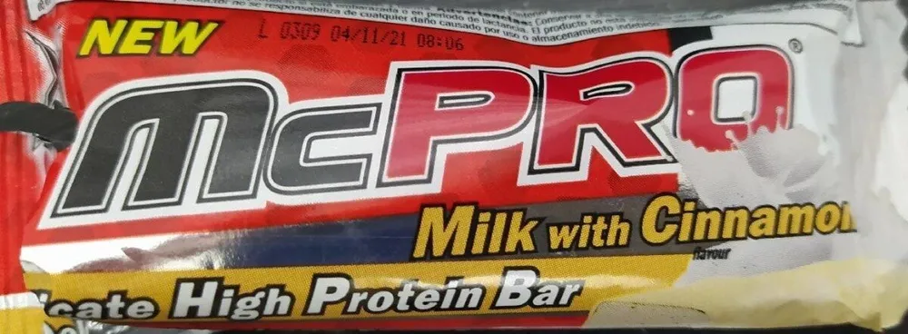 McPro, protein bar milk with cinnamon