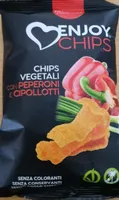 Chip vegetali con peperoni e cipollotti