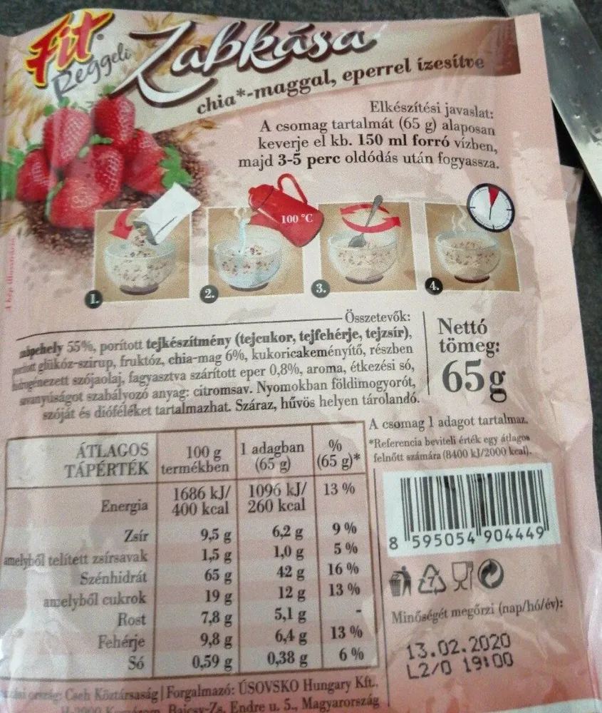 Fit reggeli chia zabkasa